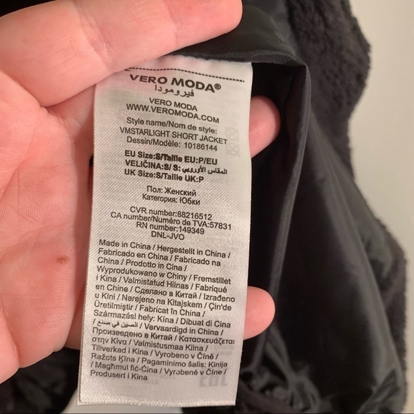 Vero Moda Starlight Jacket Black Sequin Teddy Bomber - Picture 11 of 12